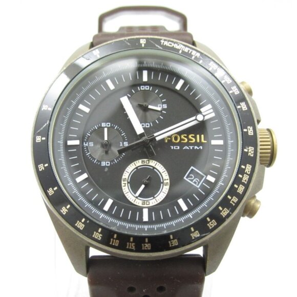 Men Fossil Decker Quartz 10ATM WR Analog 42mm Chrono Watch (H980) "New Battery" - Picture 1 of 11